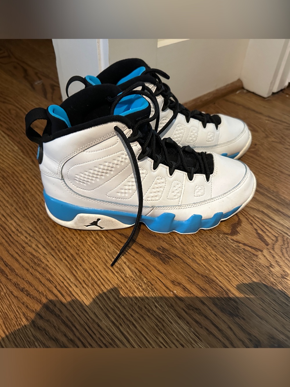 Jordan Kids White and Blue High-Top Basketball Sneakers